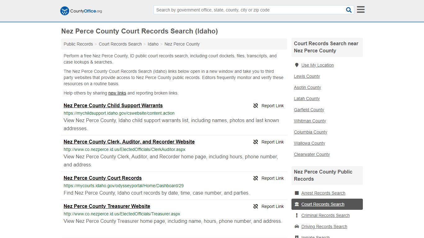 Nez Perce County Court Records Search (Idaho) - County Office