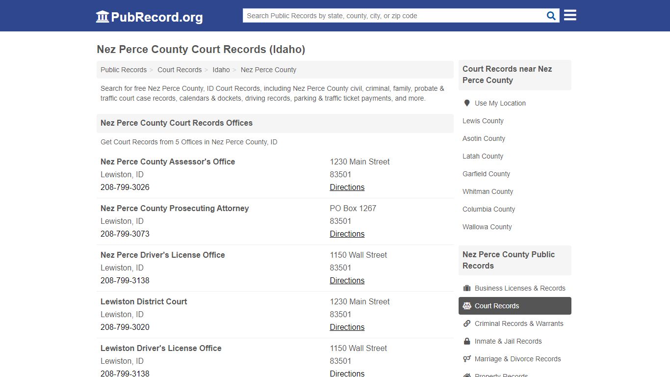 Free Nez Perce County Court Records (Idaho Court Records) - PubRecord.org