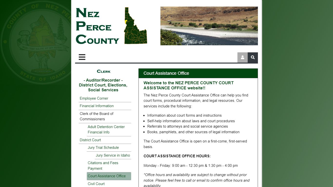 Court Assistance Office, District Court - Nez Perce County, Idaho